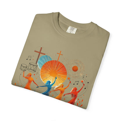 Unisex Garment-Dyed T-Shirt, Dance Design Tee, Seasonal Celebration Shirt, Gift for Dance Lovers, Festival Apparel
