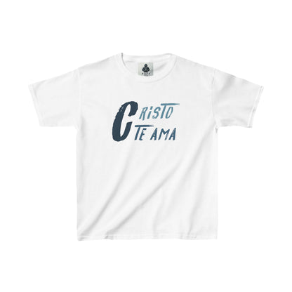 Kids Heavy Cotton™ Tee - Cristo Te Ama Shirt for Faith and Love
