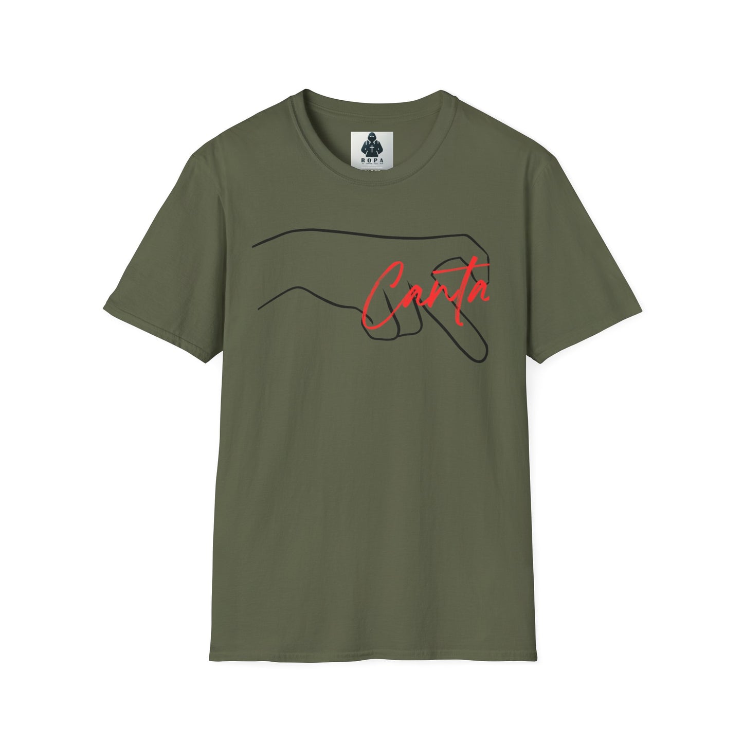 Minimalist Unisex Softstyle T-Shirt with Hand Design