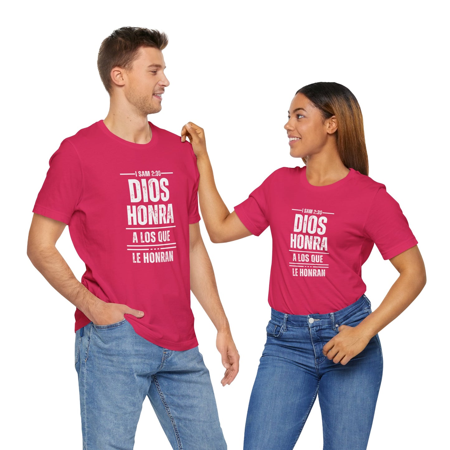 Inspirational Unisex Jersey Tee - "Dios Honra a los Que Le Honran"