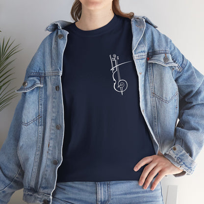 (Ropa Ft Hector David) Vintage Violin Graphic Tee, Unisex Cotton T-Shirt, Retro Violin Art, Perfect for Musicians, Music Lover Gift,