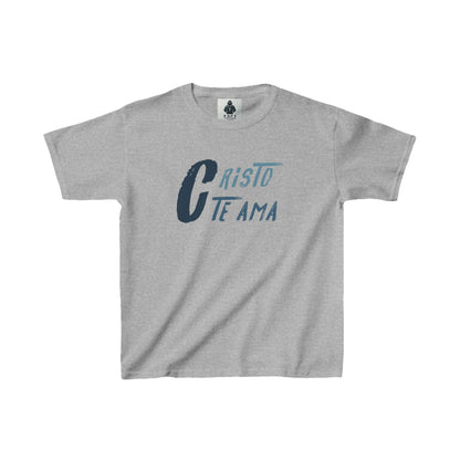 Kids Heavy Cotton™ Tee - Cristo Te Ama Shirt for Faith and Love
