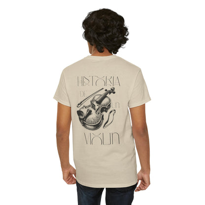 (Ropa Ft Hector David) Vintage Violin Graphic Tee, Unisex Cotton T-Shirt, Retro Violin Art, Perfect for Musicians, Music Lover Gift,