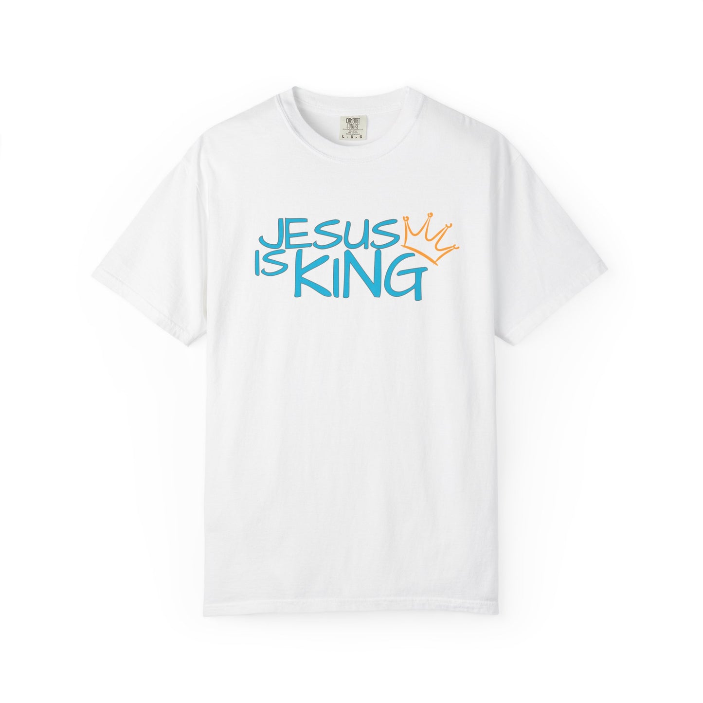 Unisex Garment-Dyed T-Shirt with 'Jesus is King' Print, Faith-Based Apparel, Christian Gift, Casual Wear, Church Event, Spiritual Expression
