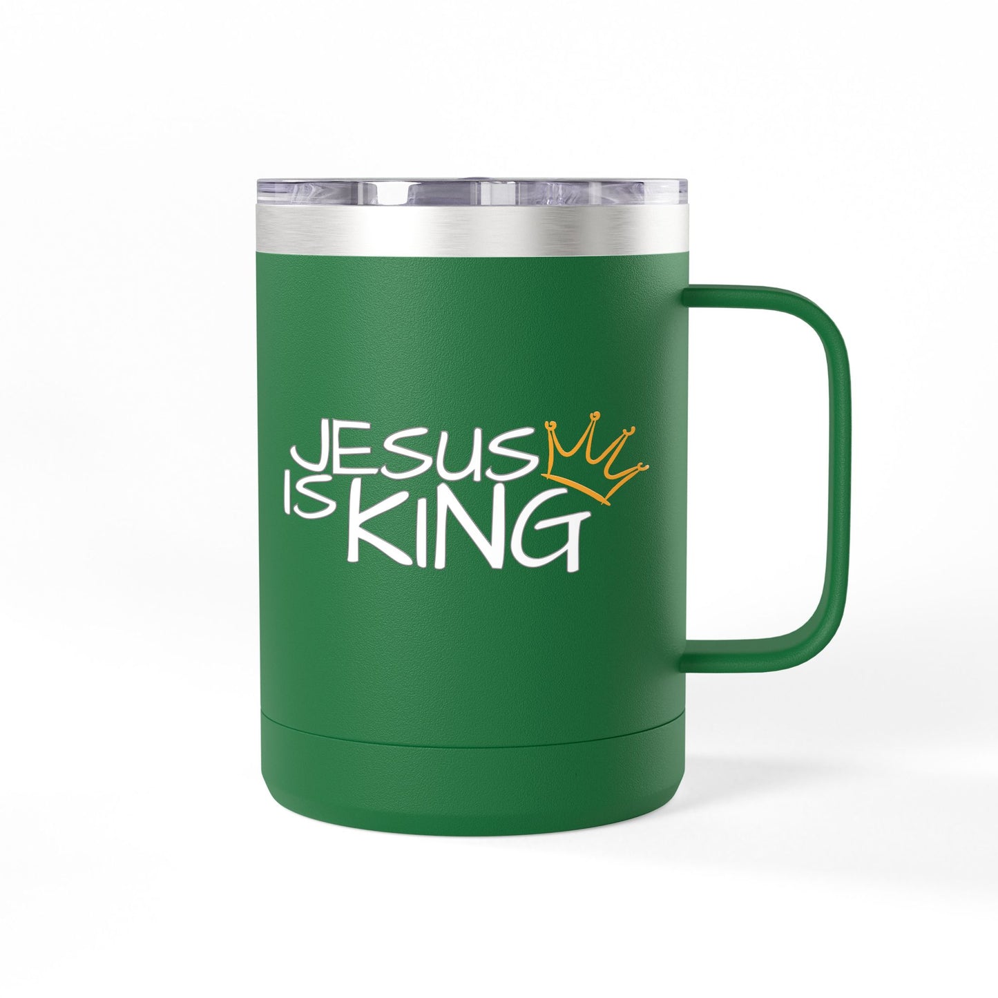 Inspirational Jesus Is King Coffee Mug Tumbler | 15oz, Faith Gift, Christian Cup, Religious Drinkware, Unique Keepsake