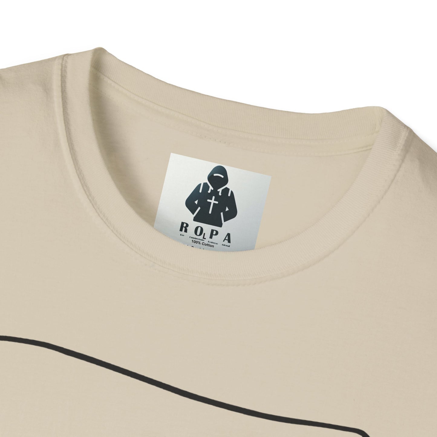 Minimalist Unisex Softstyle T-Shirt with Hand Design