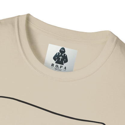 Minimalist Unisex Softstyle T-Shirt with Hand Design