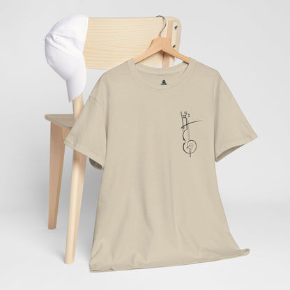 (Ropa Ft Hector David) Vintage Violin Graphic Tee, Unisex Cotton T-Shirt, Retro Violin Art, Perfect for Musicians, Music Lover Gift,