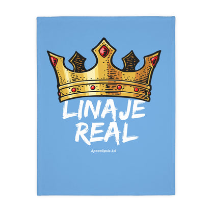 LINAJE REAL Crown Microfiber Blanket - Cozy Two-Sided Print for Comfort and Inspiration