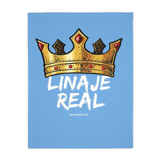 LINAJE REAL Crown Microfiber Blanket - Cozy Two-Sided Print for Comfort and Inspiration