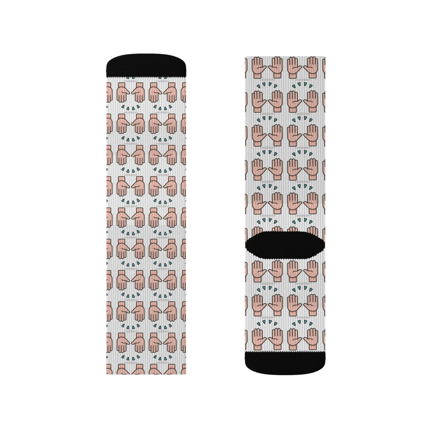 Hand Glory to God Patterned Socks - Unique Sublimation Design for Casual Wear