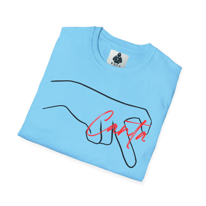 Minimalist Unisex Softstyle T-Shirt with Hand Design