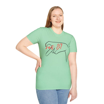 Unisex Softstyle T-Shirt with 'rez 87' Graphic - Casual Streetwear Tee
