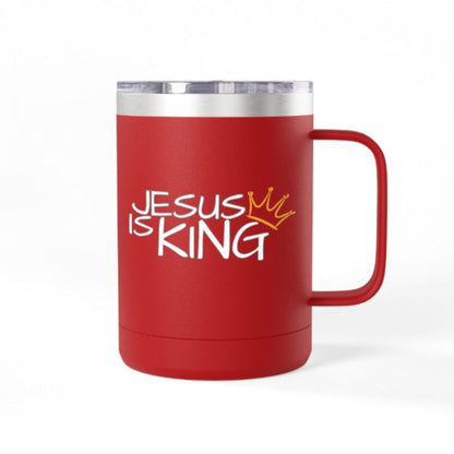 Inspirational Jesus Is King Coffee Mug Tumbler | 15oz, Faith Gift, Christian Cup, Religious Drinkware, Unique Keepsake