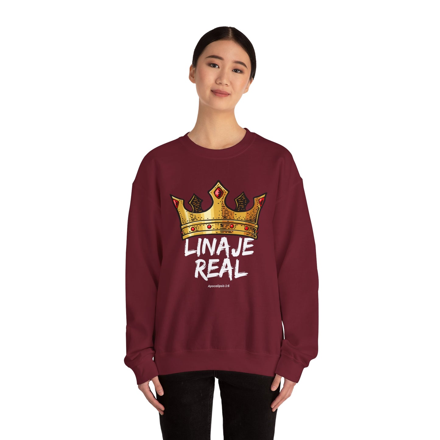 Crown Design Unisex Crewneck Sweatshirt - 'LINAJE REAL'