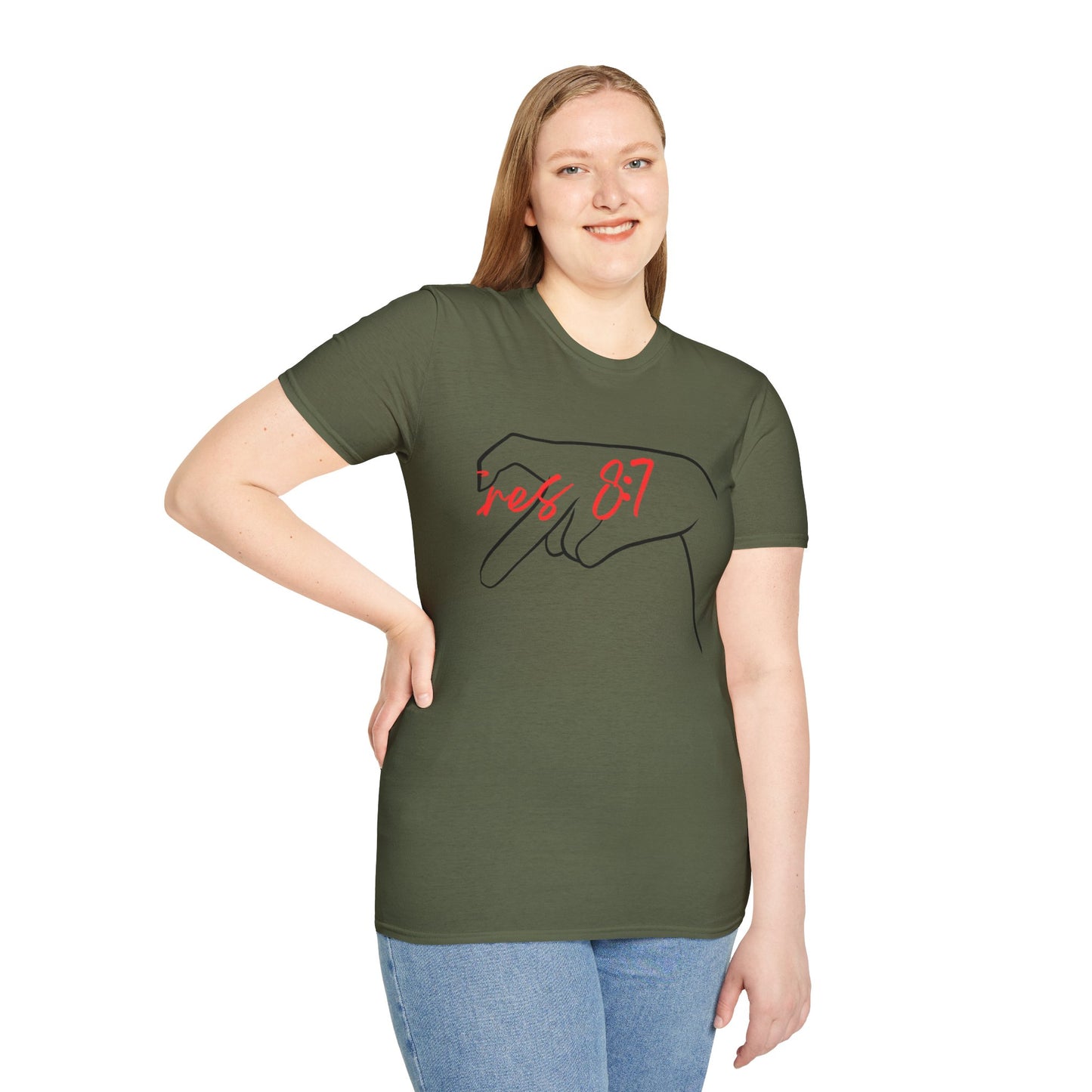 Unisex Softstyle T-Shirt with 'rez 87' Graphic - Casual Streetwear Tee
