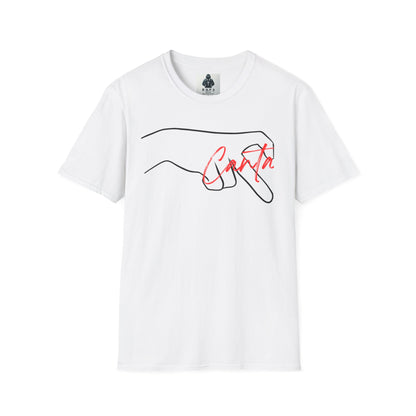 Minimalist Unisex Softstyle T-Shirt with Hand Design