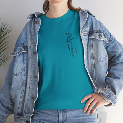 (Ropa Ft Hector David) Vintage Violin Graphic Tee, Unisex Cotton T-Shirt, Retro Violin Art, Perfect for Musicians, Music Lover Gift,