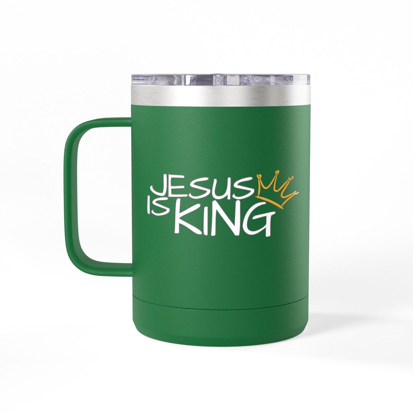 Inspirational Jesus Is King Coffee Mug Tumbler | 15oz, Faith Gift, Christian Cup, Religious Drinkware, Unique Keepsake