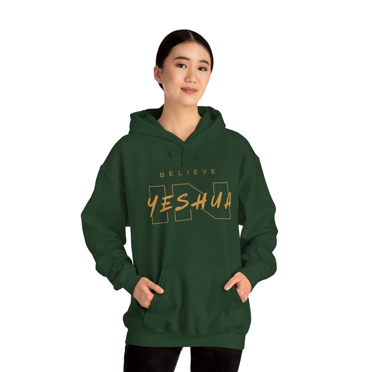 Unisex Heavy Blend™ Hooded Sweatshirt - 'Believe Yeshua' Inspirational Hoodie