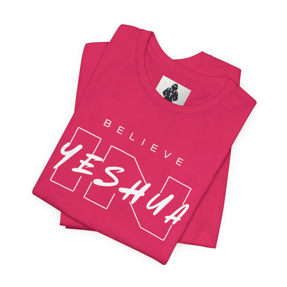 Unisex Short Sleeve Tee - 'Believe Yeshua' Inspirational Graphic Tee