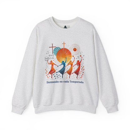 Danzando en cada Temporada Sweatshirt | Unisex Heavy Blend Crewneck with Colorful Dance Design