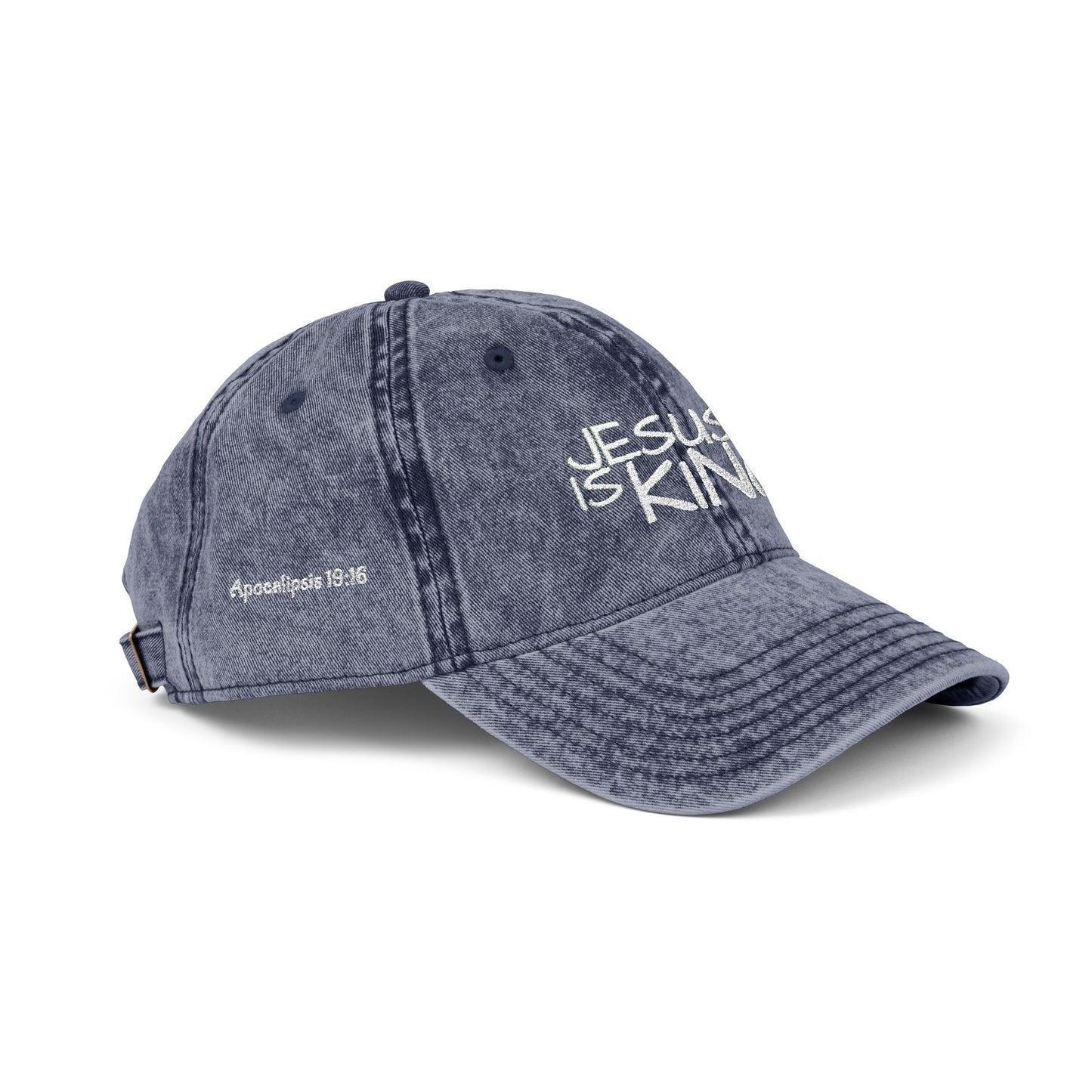 Vintage Embroidered Cap - Jesus is King, Christian Hat, Faith Merchandise, Religious Gift, Casual Wear, Inspirational Accessory