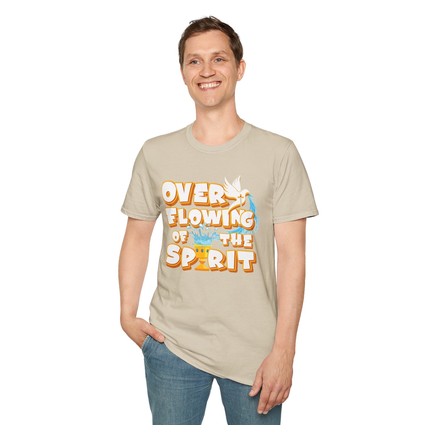 Overflowing of the Spirit Unisex Softstyle T-Shirt - Inspirational Graphic Tee for Everyday Wear