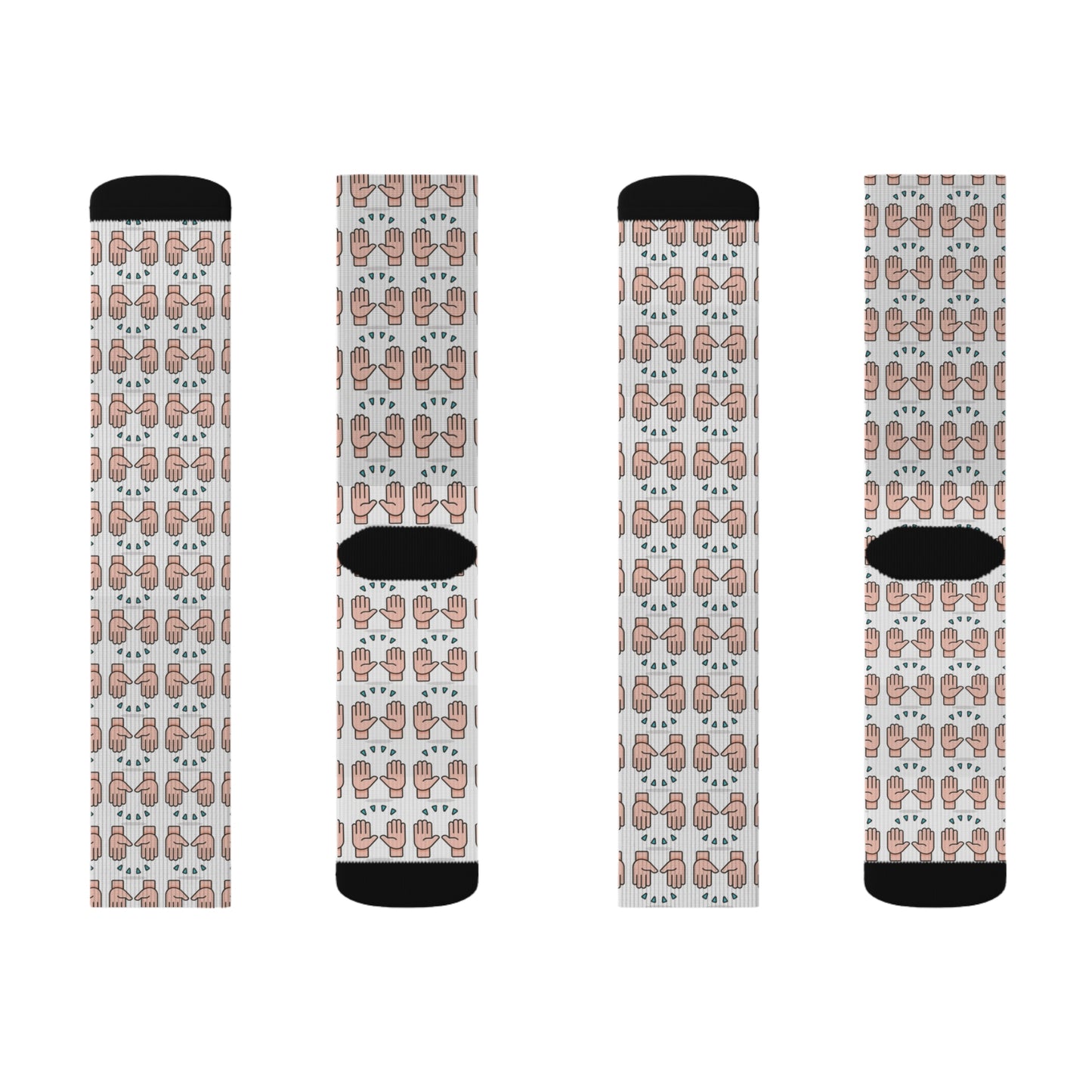 Hand Glory to God Patterned Socks - Unique Sublimation Design for Casual Wear