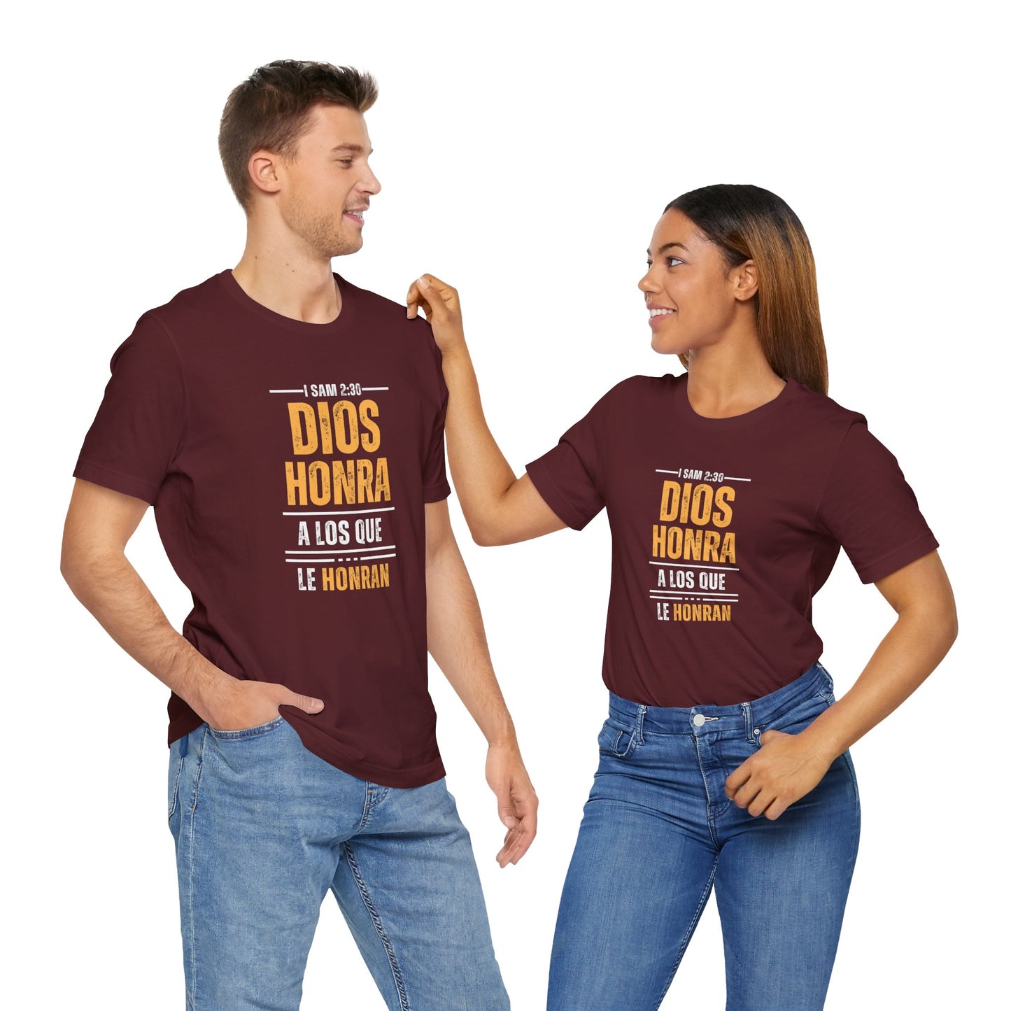Inspirational Unisex Jersey Tee - "Dios Honra a los Que Le Honran"