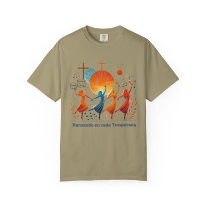 Unisex Garment-Dyed T-Shirt, Dance Design Tee, Seasonal Celebration Shirt, Gift for Dance Lovers, Festival Apparel