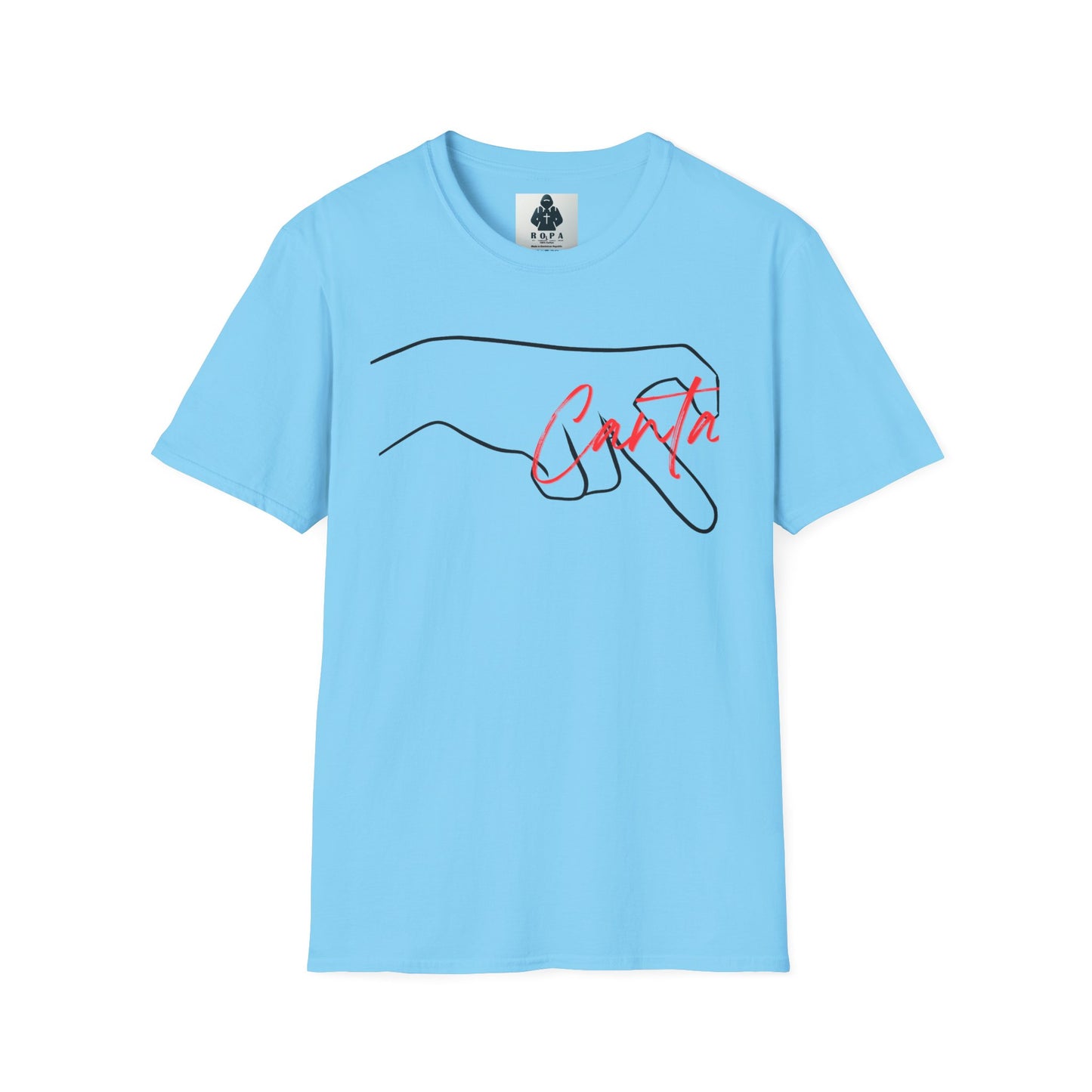 Minimalist Unisex Softstyle T-Shirt with Hand Design
