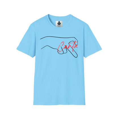 Minimalist Unisex Softstyle T-Shirt with Hand Design