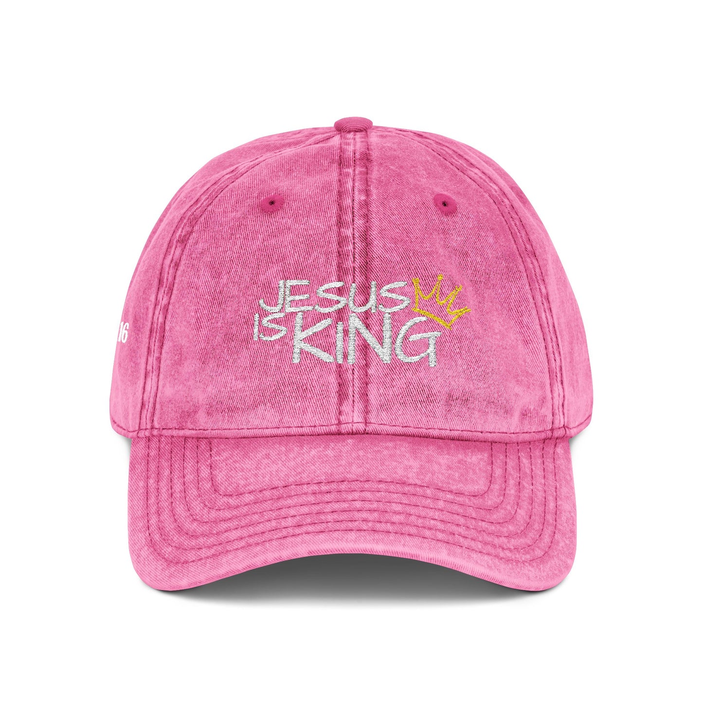 Vintage Embroidered Cap - Jesus is King, Christian Hat, Faith Merchandise, Religious Gift, Casual Wear, Inspirational Accessory