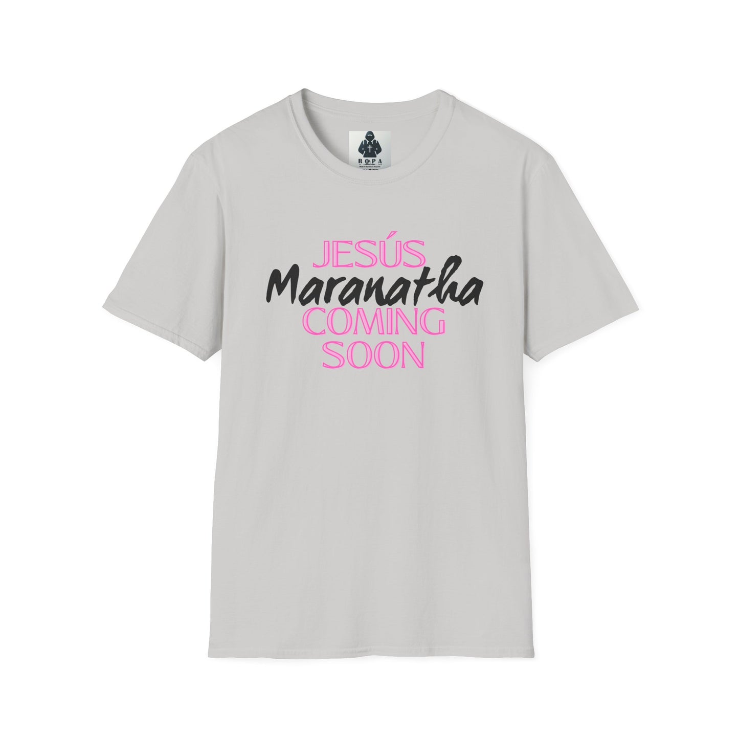 Pink lt of Unisex Softstyle T-Shirt - 'Jesús Maranatha Coming Soon' Spiritual Tee