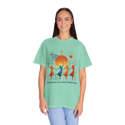 Unisex Garment-Dyed T-Shirt, Dance Design Tee, Seasonal Celebration Shirt, Gift for Dance Lovers, Festival Apparel