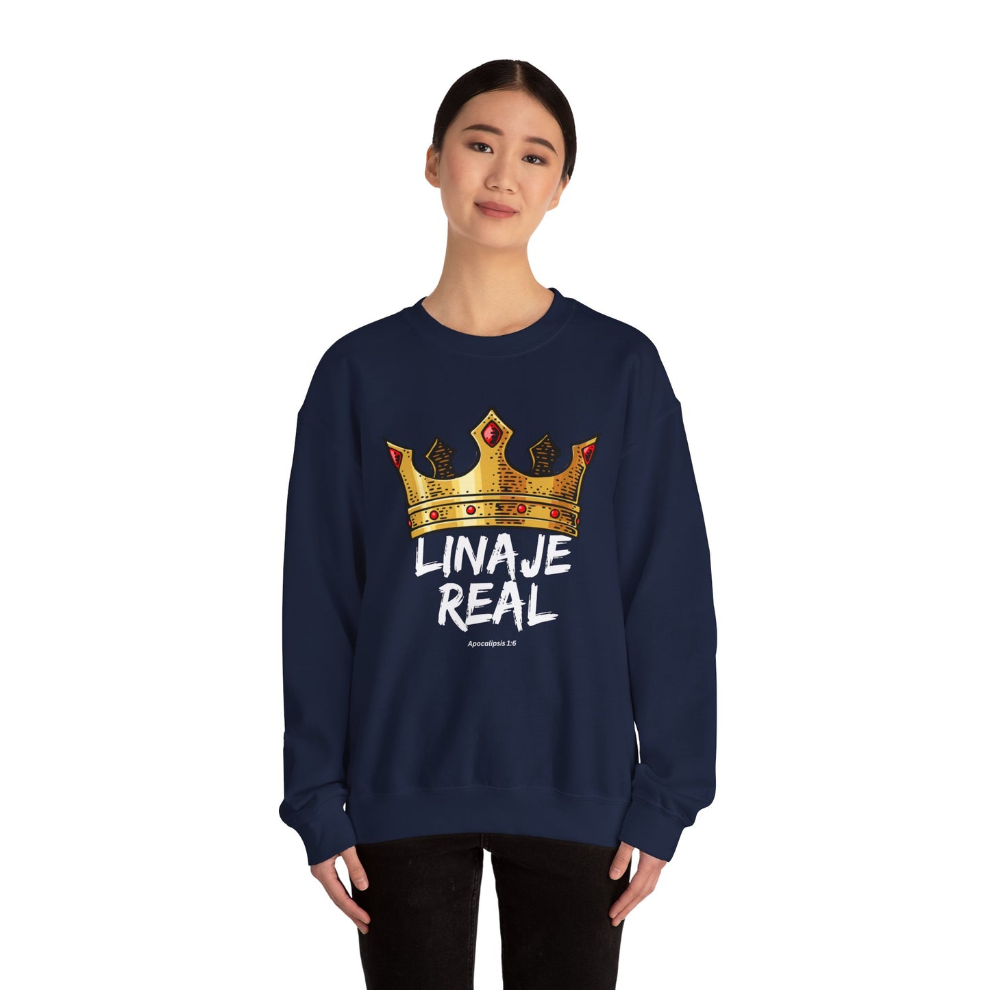 Crown Design Unisex Crewneck Sweatshirt - 'LINAJE REAL'