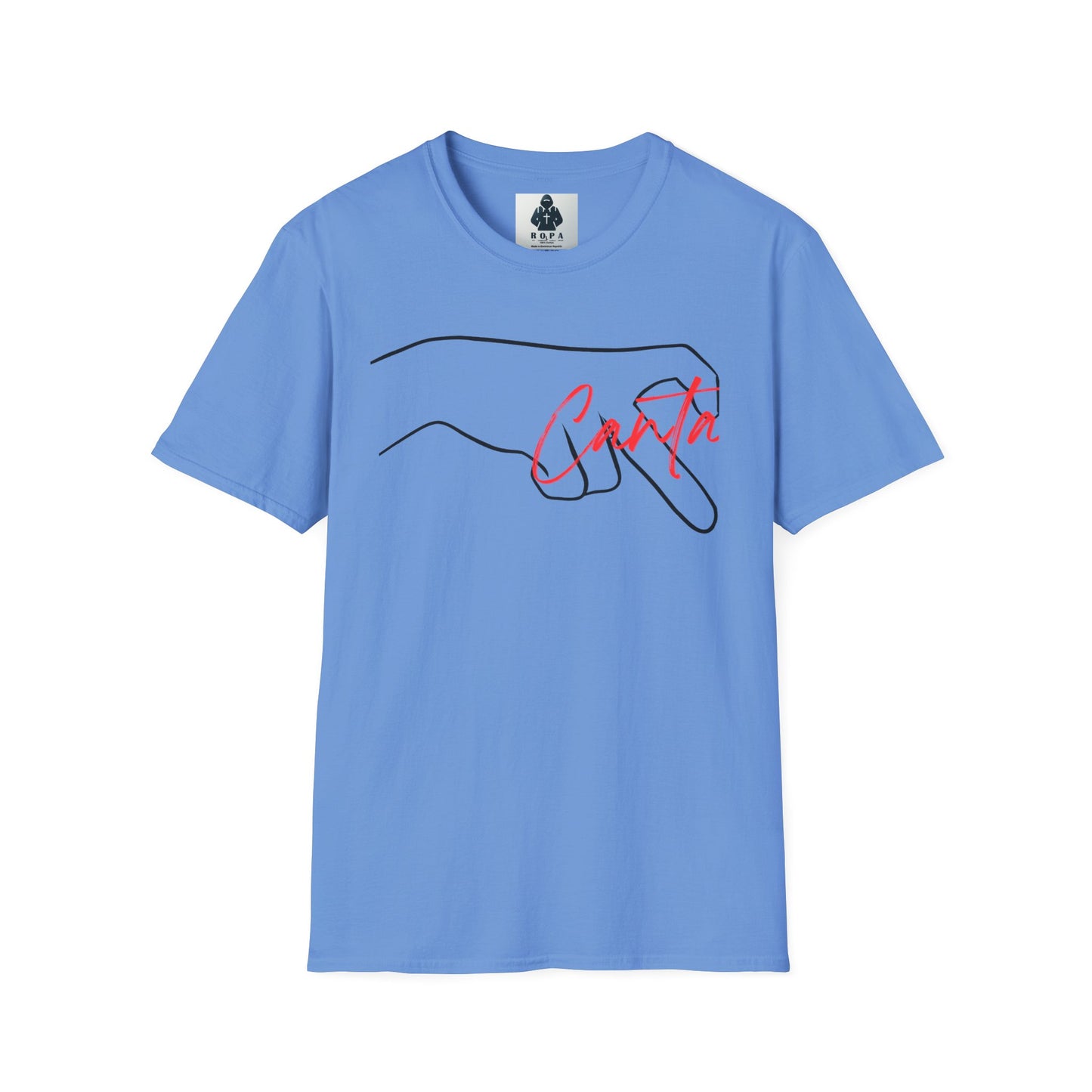 Minimalist Unisex Softstyle T-Shirt with Hand Design