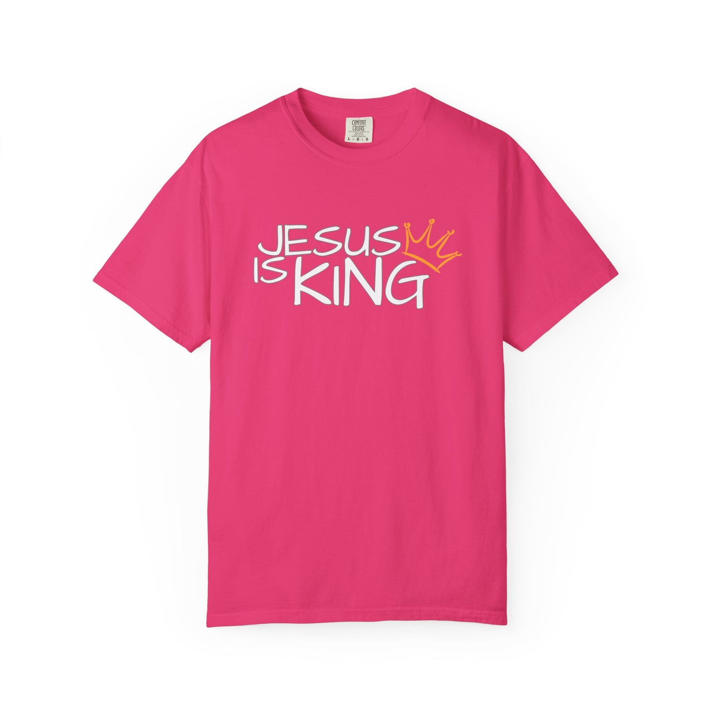 Unisex Garment-Dyed T-Shirt with 'Jesus is King' Print, Faith-Based Apparel, Christian Gift, Casual Wear, Church Event, Spiritual Expression