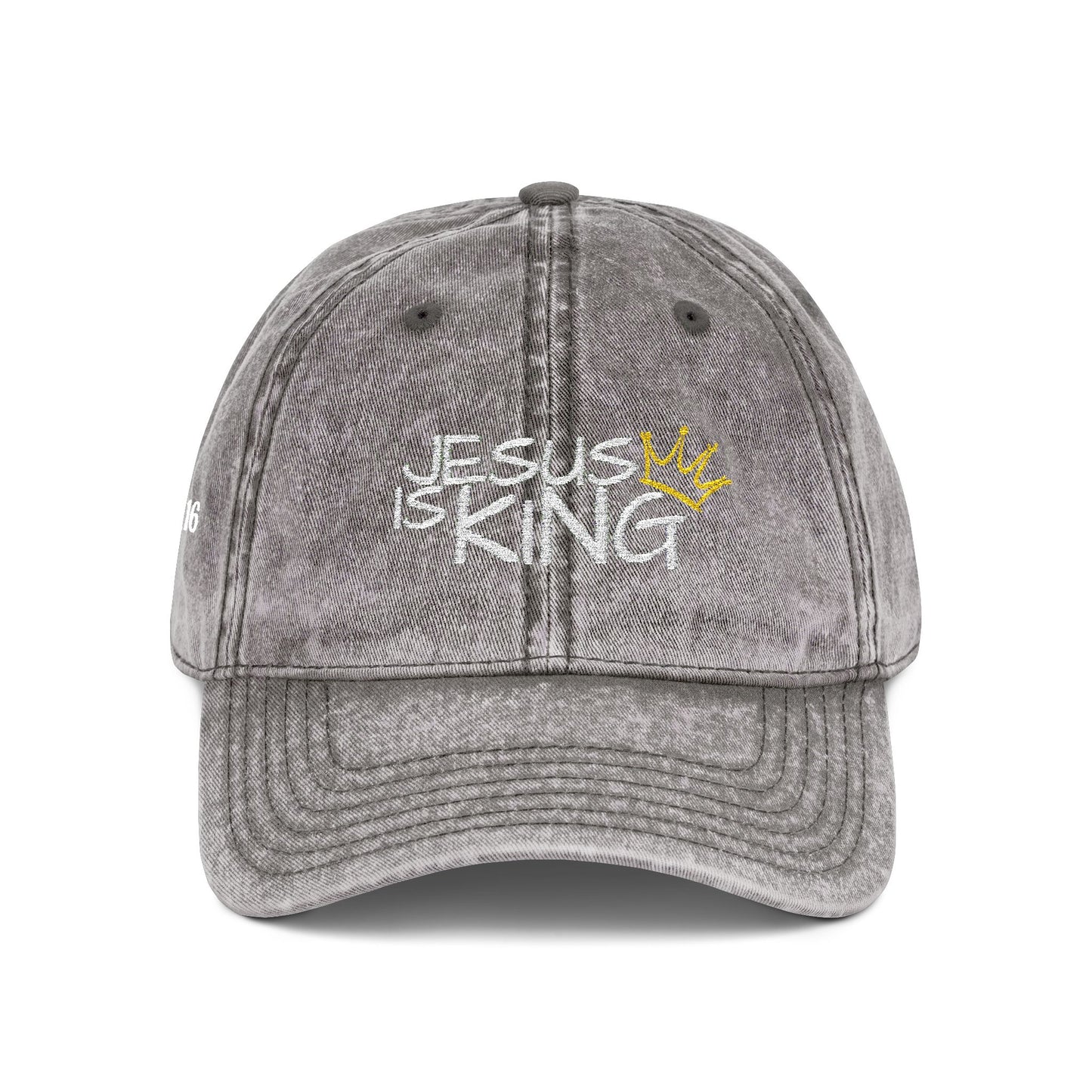 Vintage Embroidered Cap - Jesus is King, Christian Hat, Faith Merchandise, Religious Gift, Casual Wear, Inspirational Accessory