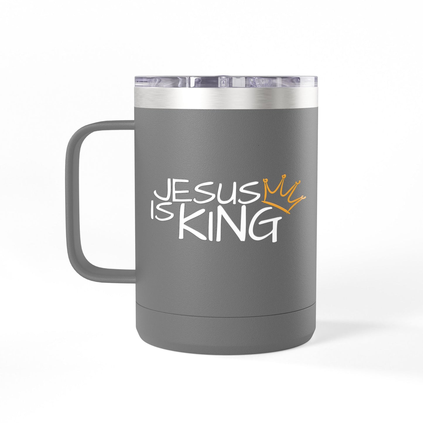 Inspirational Jesus Is King Coffee Mug Tumbler | 15oz, Faith Gift, Christian Cup, Religious Drinkware, Unique Keepsake