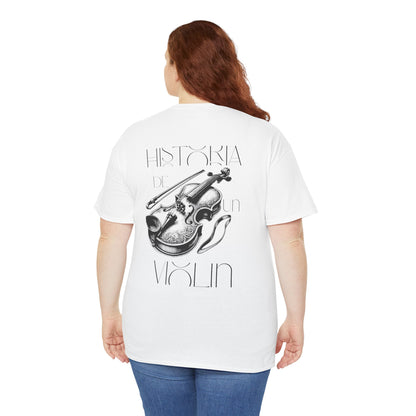 (Ropa Ft Hector David) Vintage Violin Graphic Tee, Unisex Cotton T-Shirt, Retro Violin Art, Perfect for Musicians, Music Lover Gift,