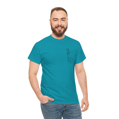 (Ropa Ft Hector David) Vintage Violin Graphic Tee, Unisex Cotton T-Shirt, Retro Violin Art, Perfect for Musicians, Music Lover Gift,