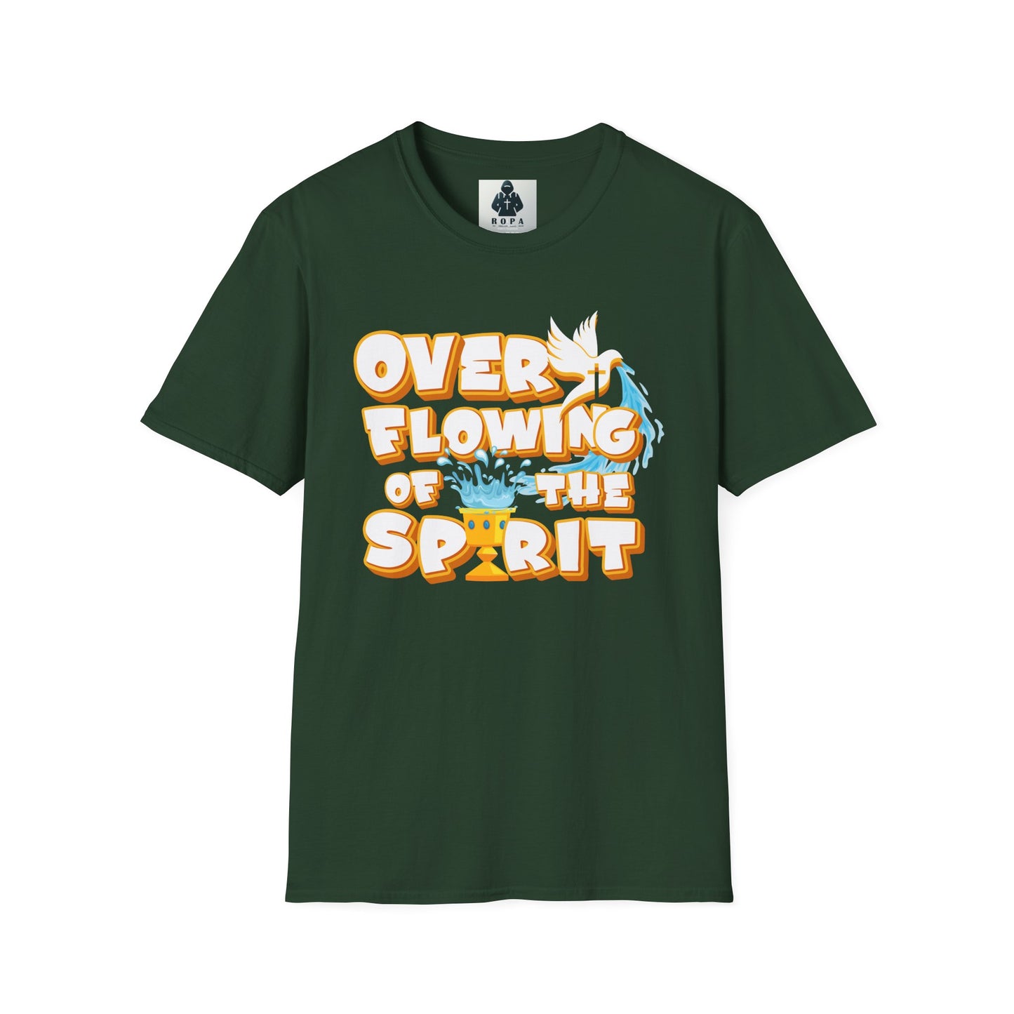 Overflowing of the Spirit Unisex Softstyle T-Shirt - Inspirational Graphic Tee for Everyday Wear