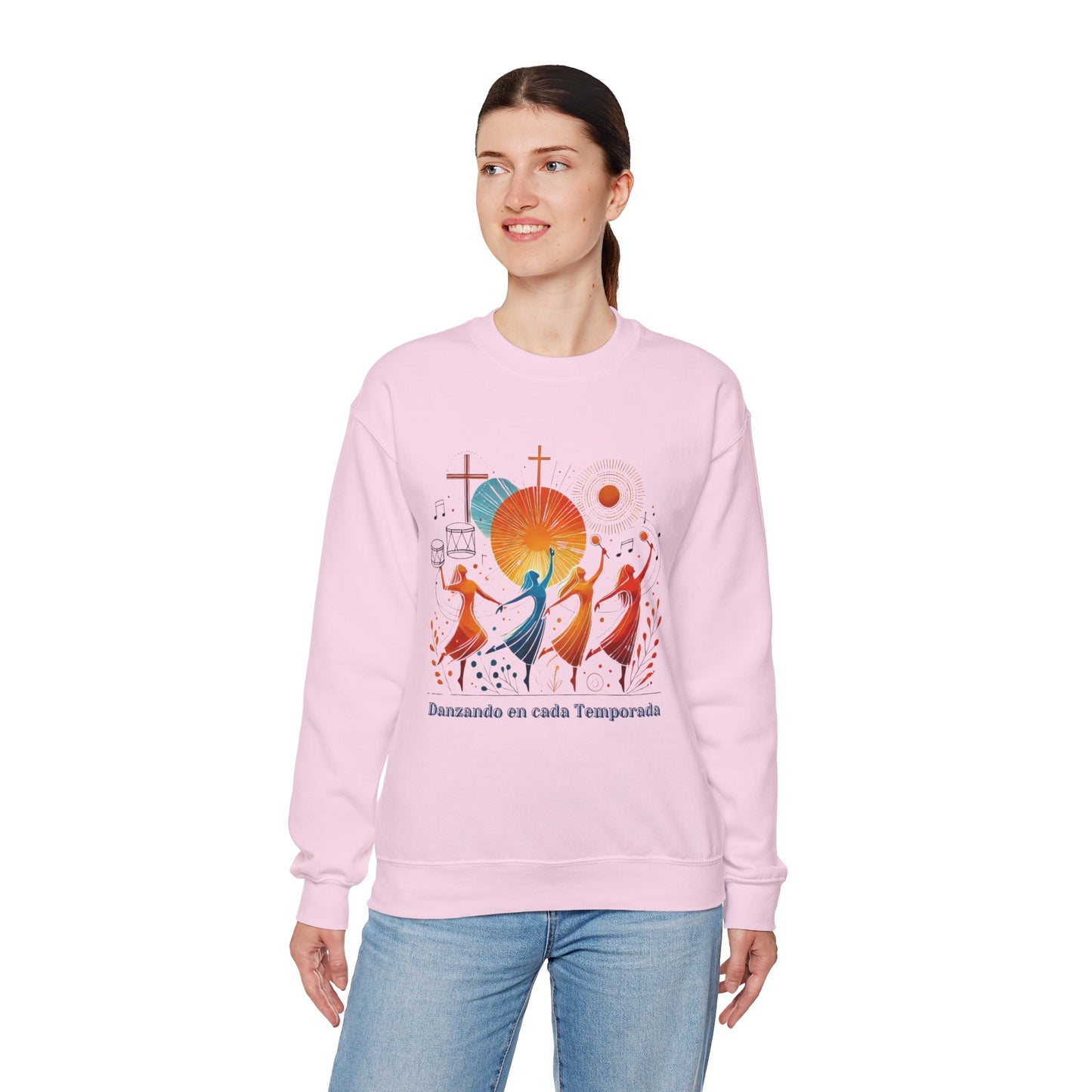 Danzando en cada Temporada Sweatshirt | Unisex Heavy Blend Crewneck with Colorful Dance Design