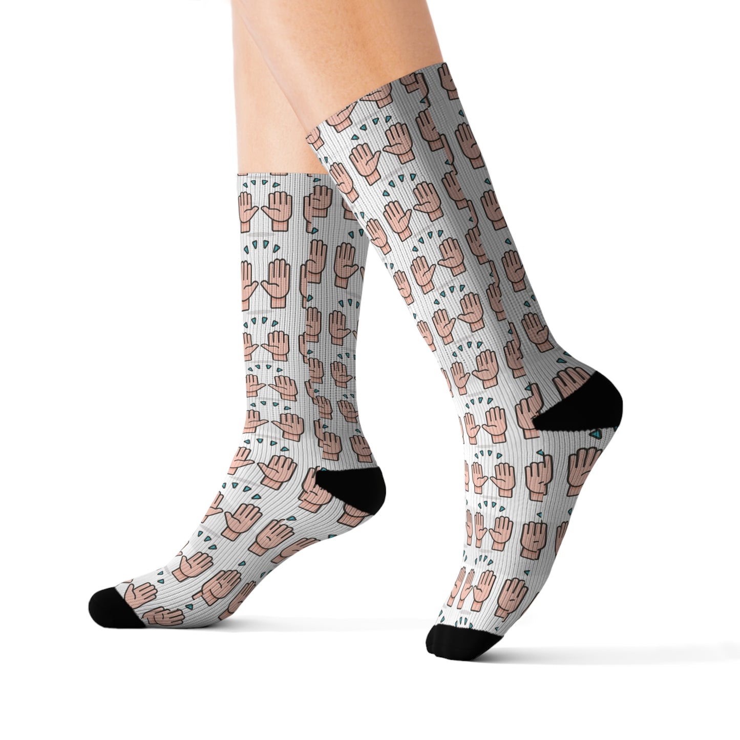 Hand Glory to God Patterned Socks - Unique Sublimation Design for Casual Wear