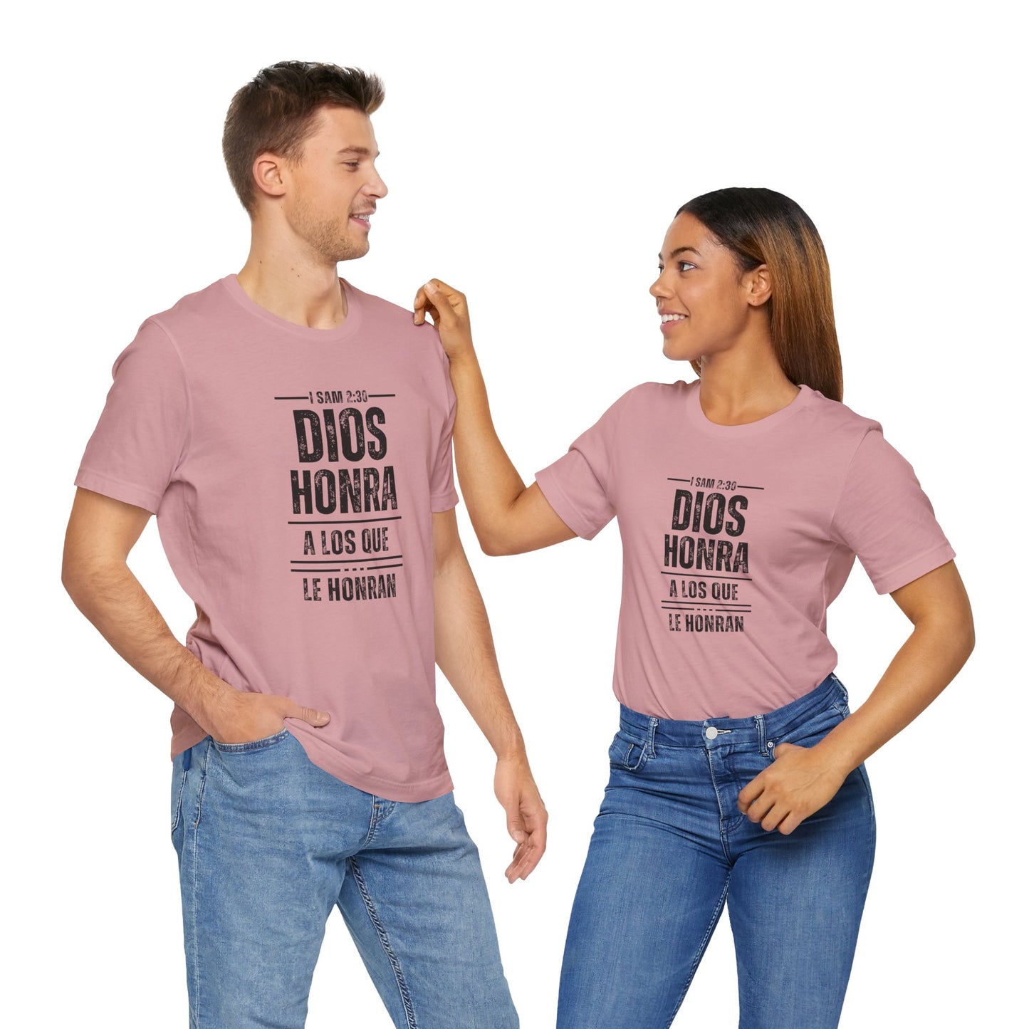 Inspirational Unisex Jersey Tee - "Dios Honra a los Que Le Honran"