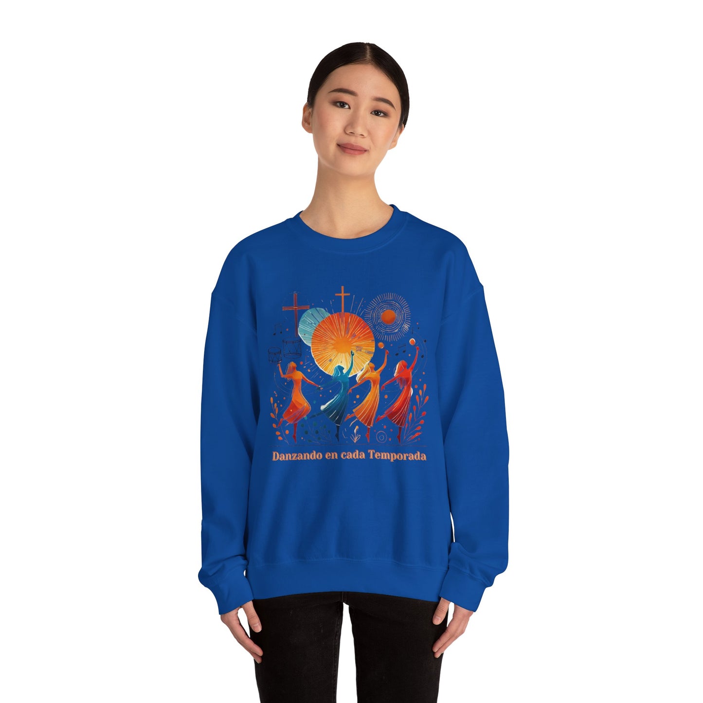 Danzando en cada Temporada Sweatshirt | Unisex Heavy Blend Crewneck with Colorful Dance Design