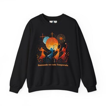 Danzando en cada Temporada Sweatshirt | Unisex Heavy Blend Crewneck with Colorful Dance Design