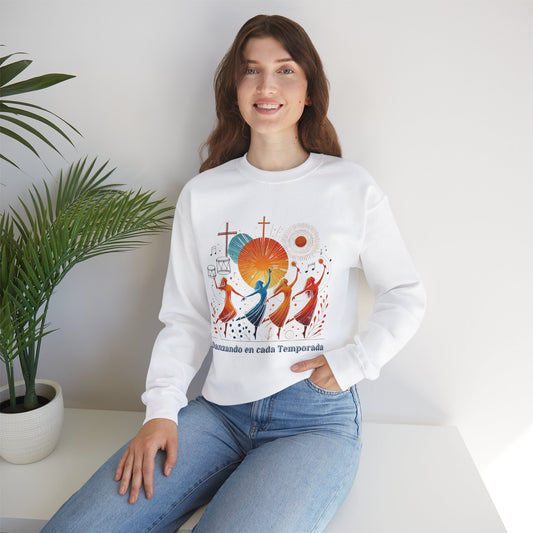 Danzando en cada Temporada Sweatshirt | Unisex Heavy Blend Crewneck with Colorful Dance Design